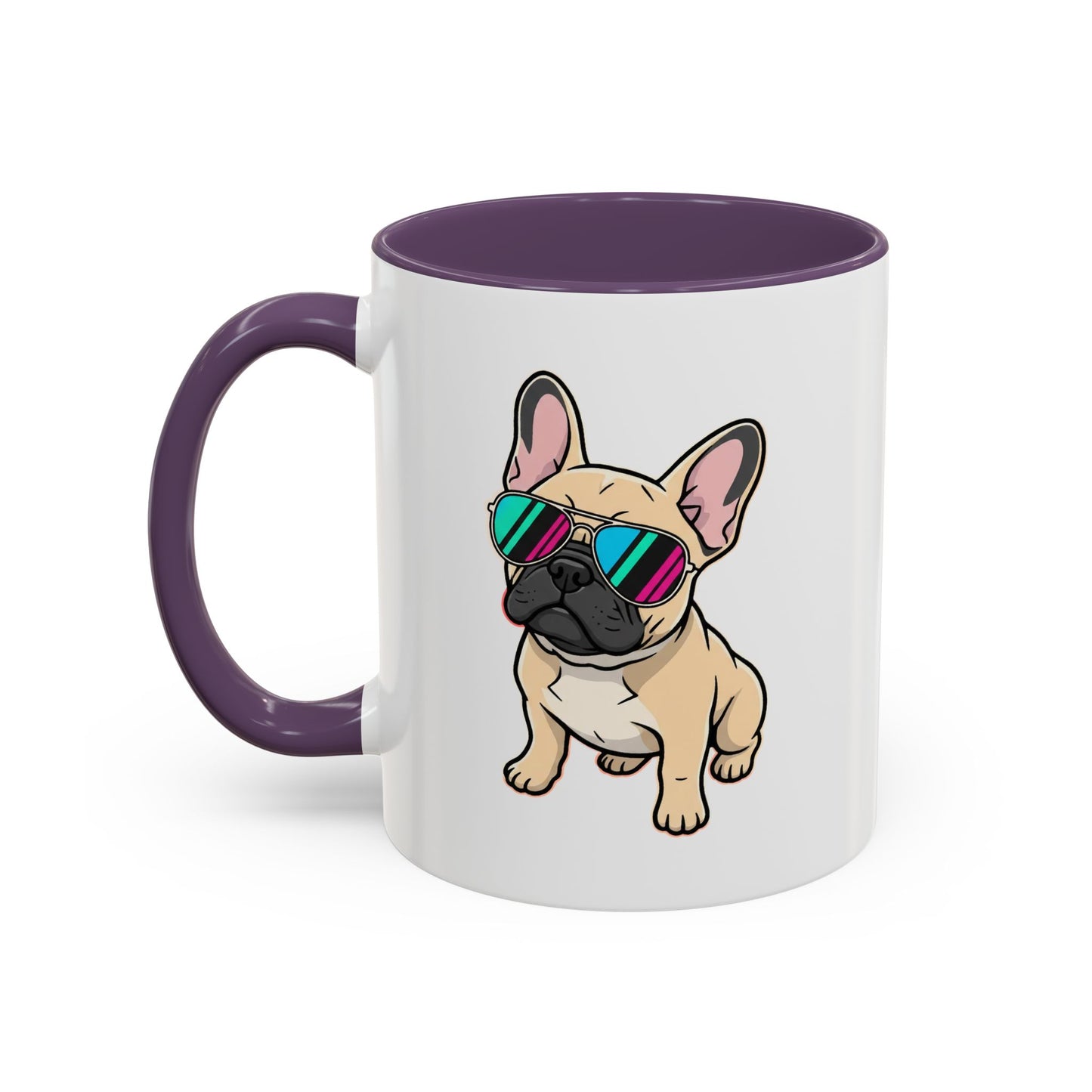 French Bulldog with Sunglasses - Color Accent Mug