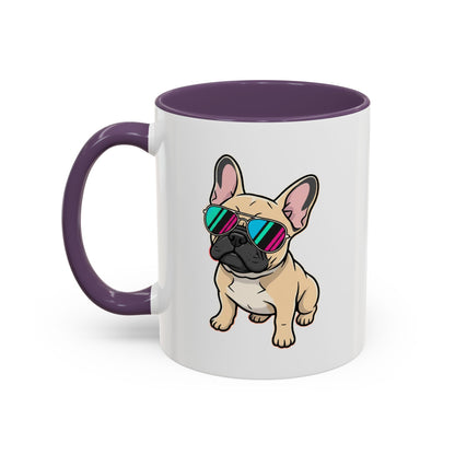 French Bulldog with Sunglasses - Color Accent Mug