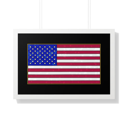 New Glory American Flag (Gold Edge Edition) - Framed Poster