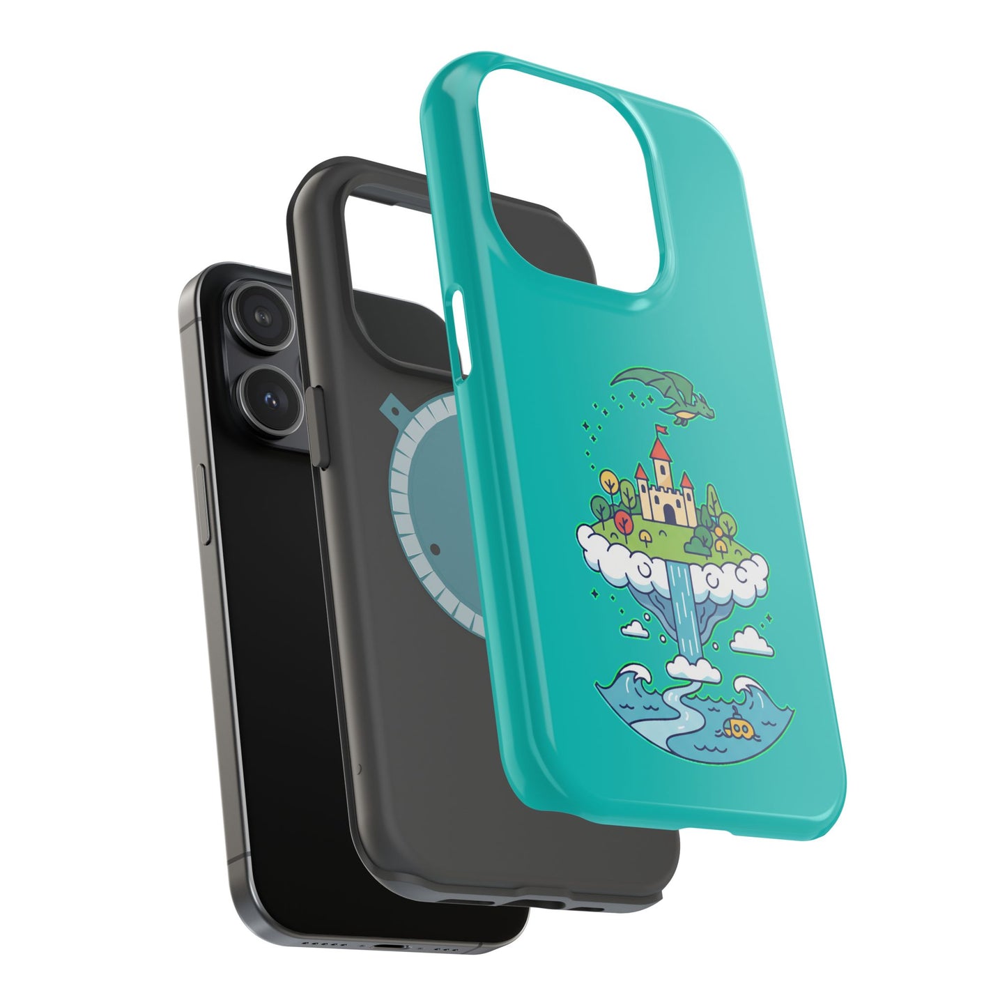 Floating Castle Dragon - Magical Fantasy Island - Magnetic Phone Case