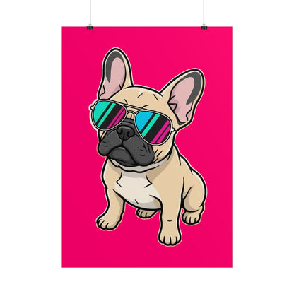 French Bulldog with Sunglasses - Poster