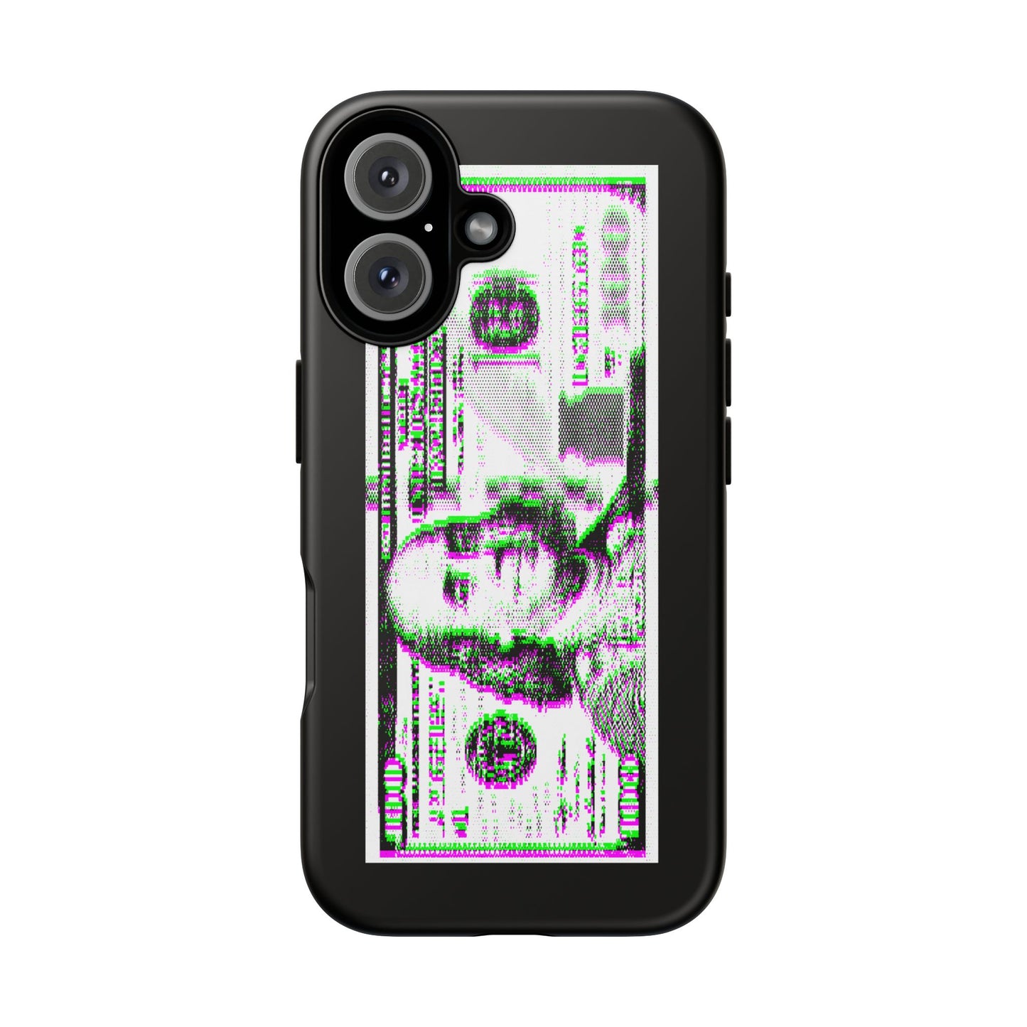 100 Dollars Bill - Green/Magenta Glitch - Phone Case