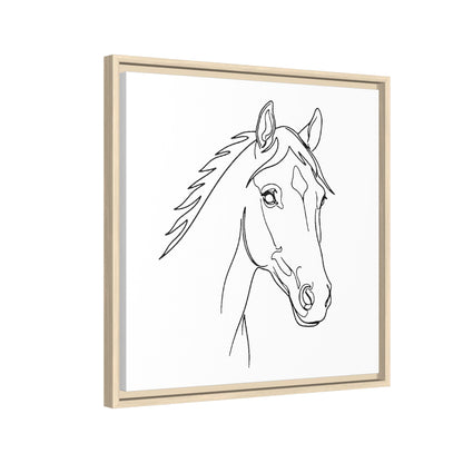 Horse Portrait Sketch - Framed Canvas