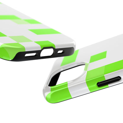 Lime Green Pixel Grid - Phone Case