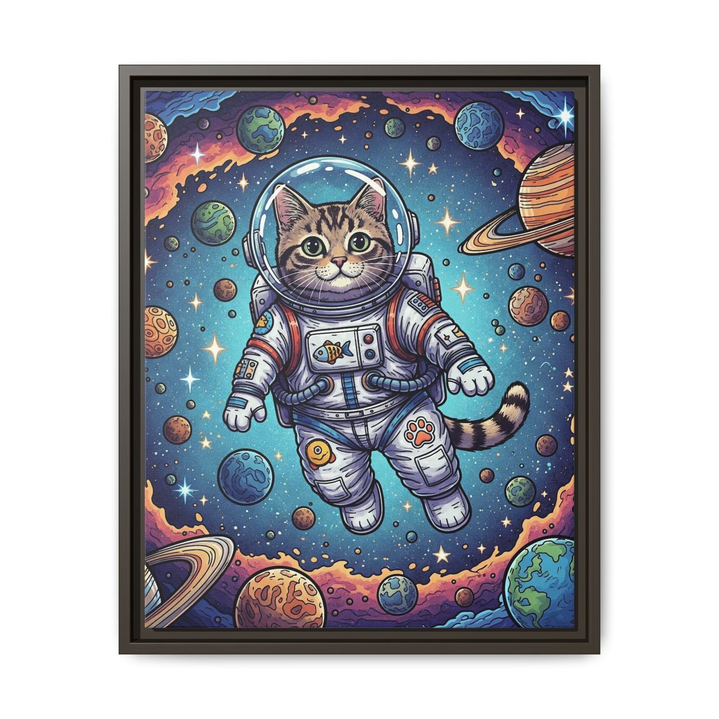 Astronaut Cat - Framed Canvas
