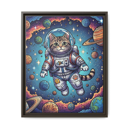 Astronaut Cat - Framed Canvas
