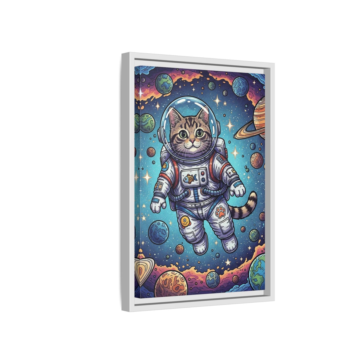 Astronaut Cat - Framed Canvas