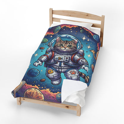 Astronaut Cat - Plush Blanket