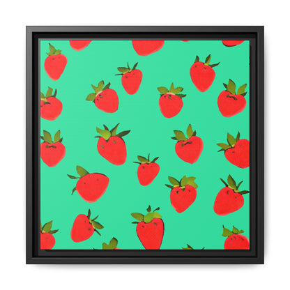 Strawberry Pattern - Framed Canvas