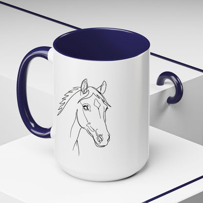 Horse Portrait Sketch - Color Accent Mug
