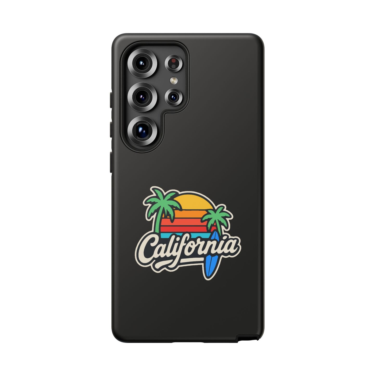 California Sunset Phone Case, Tropical Cell Phone Cover, Beach Lover Gift, Summer Vibes Accessory, Surfing Decor, Personalized Case
