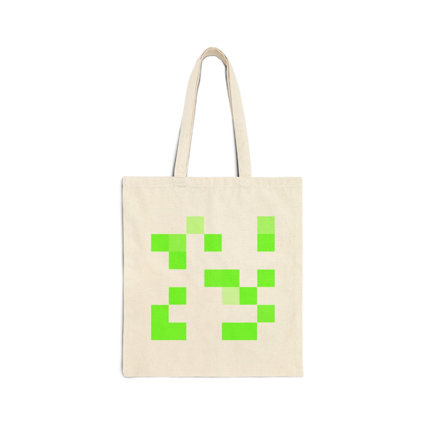 Lime Green Pixel Grid - Tote Bag