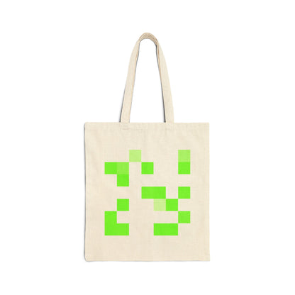 Lime Green Pixel Grid - Tote Bag