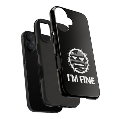 I’m Fine Glitched Smiley - Phone Case
