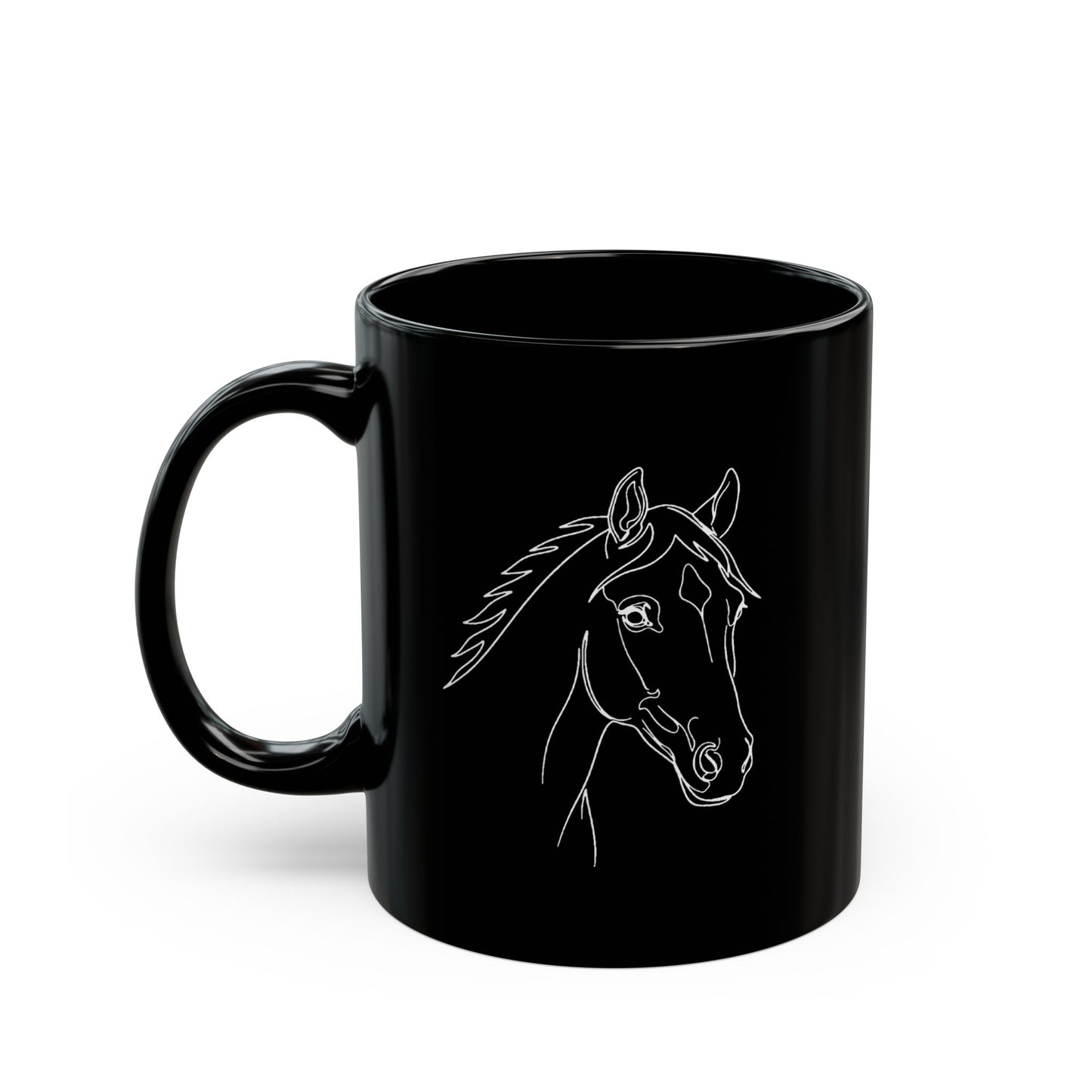 Horse Portrait Sketch - Black Mug