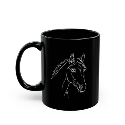 Horse Portrait Sketch - Black Mug