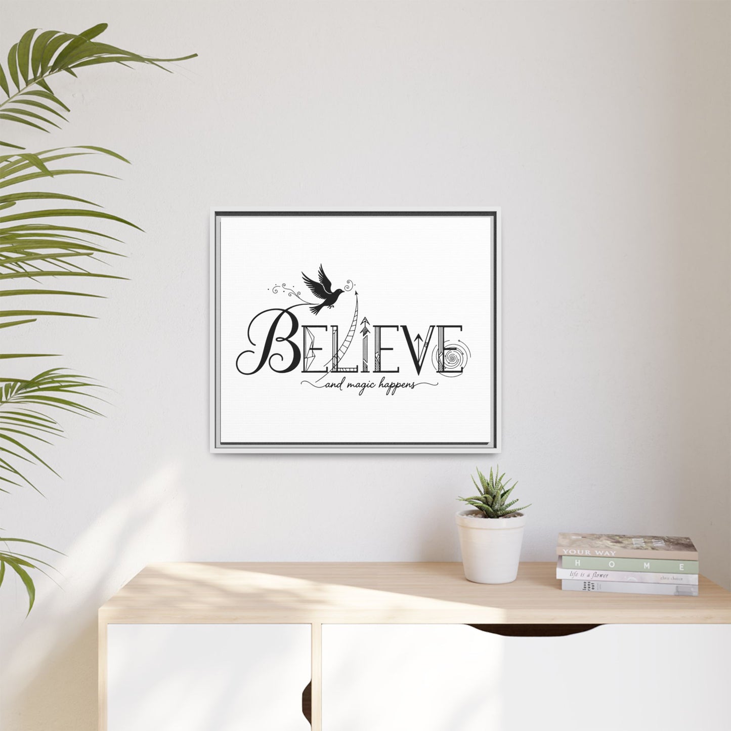 Believe and Magic Happens - Framed Canvas