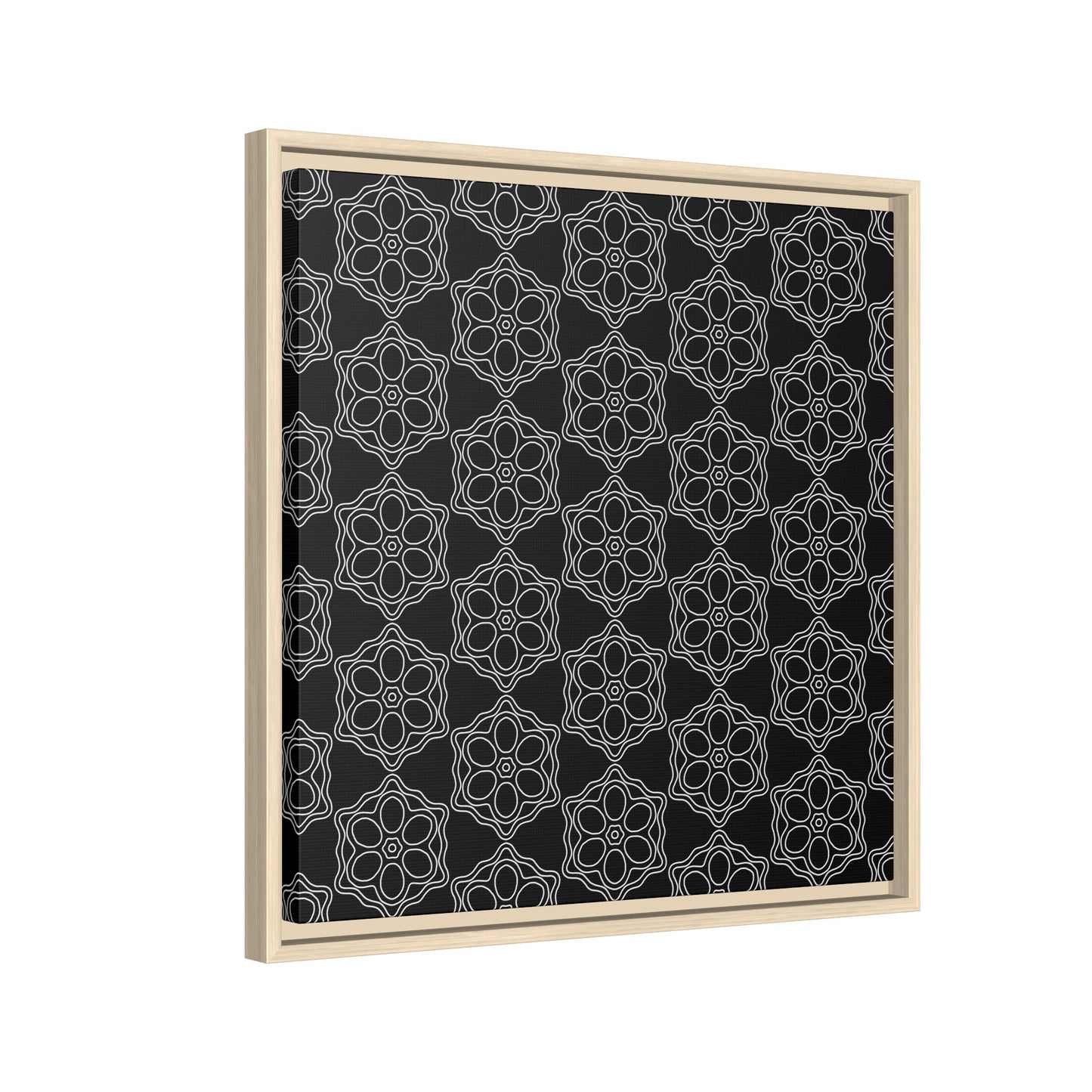 Geometric Sacred Flower - Framed Canvas