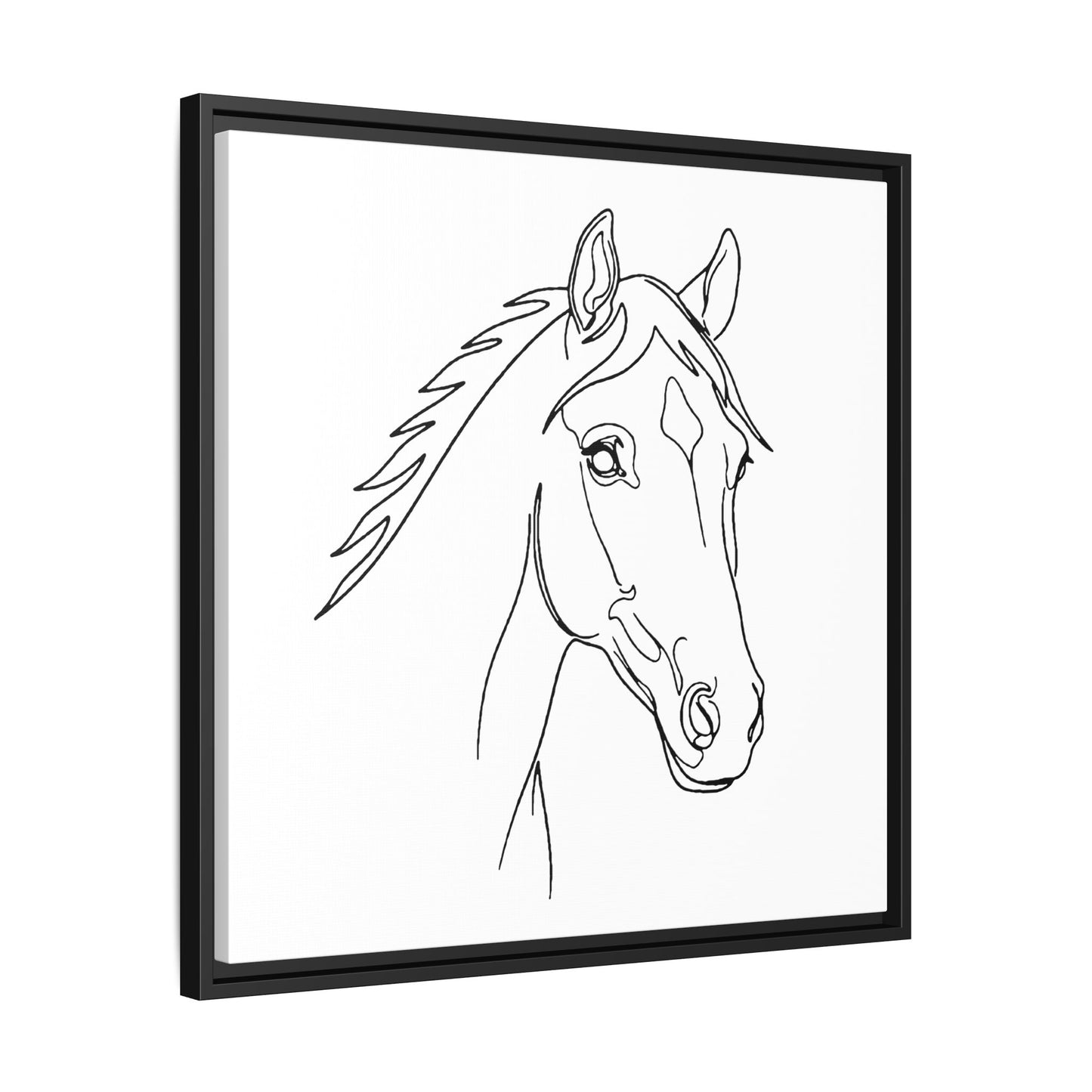 Horse Portrait Sketch - Framed Canvas