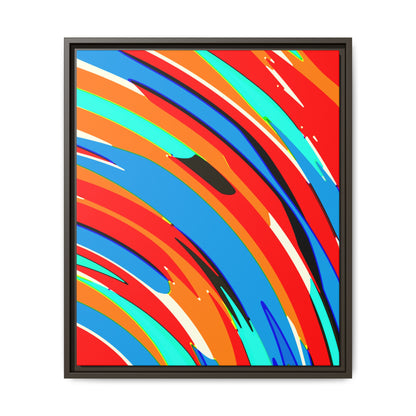 Abstract Rainbow Swirl Arc - Framed Canvas