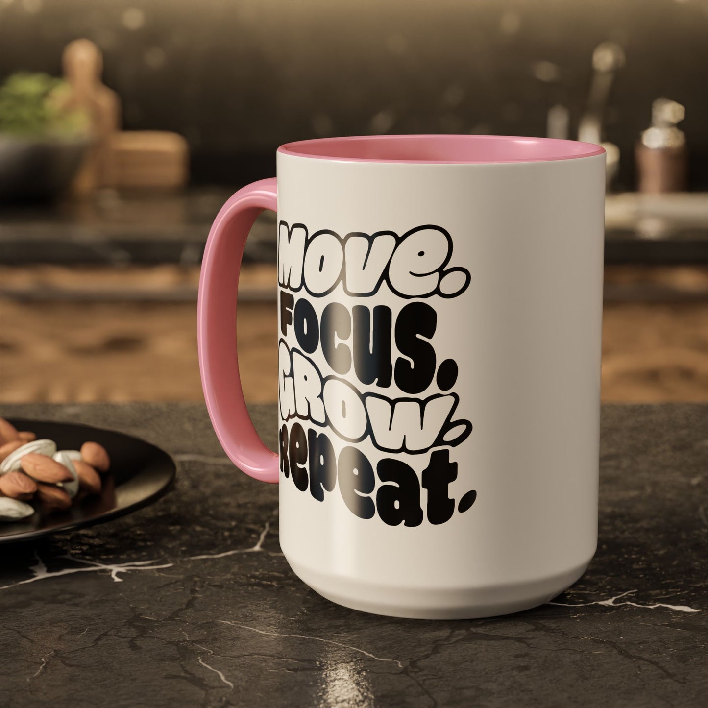Move. Focus. Grow. Repeat. - Colorful Mug