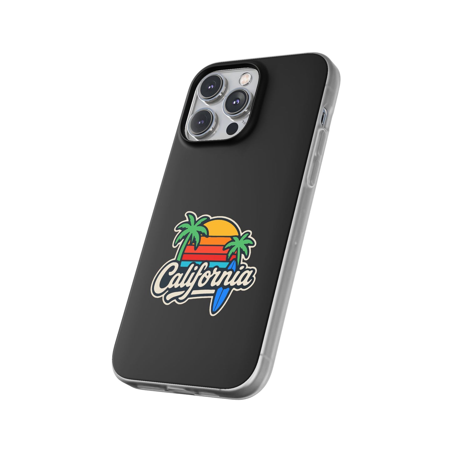 California Sunset Flexi Case, Tropical Phone Cover, Summer Vibe Accessory, Surfer Gift, Personalized Mobile Case