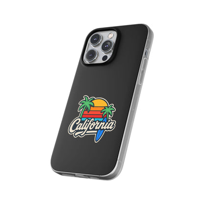 California Sunset Flexi Case, Tropical Phone Cover, Summer Vibe Accessory, Surfer Gift, Personalized Mobile Case