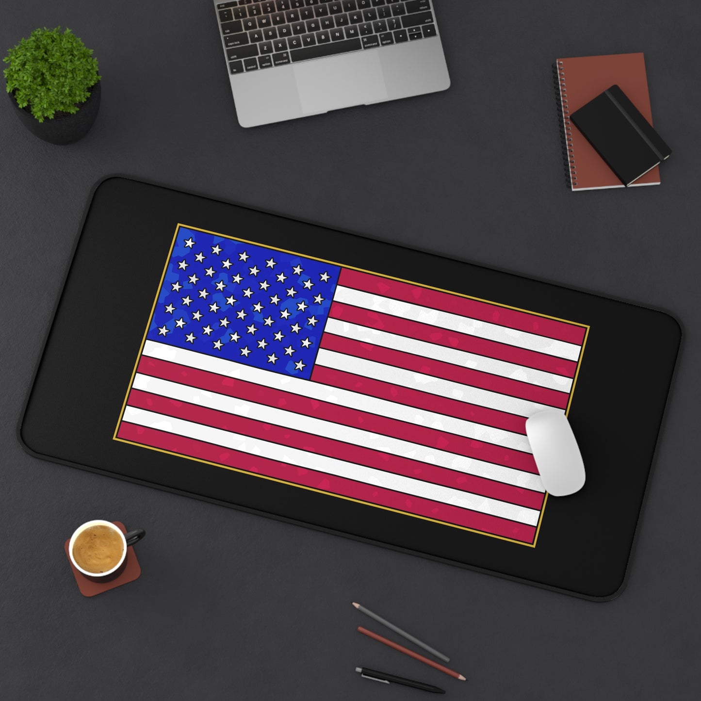 New Glory American Flag (Gold Edge Edition) - Desk Mat
