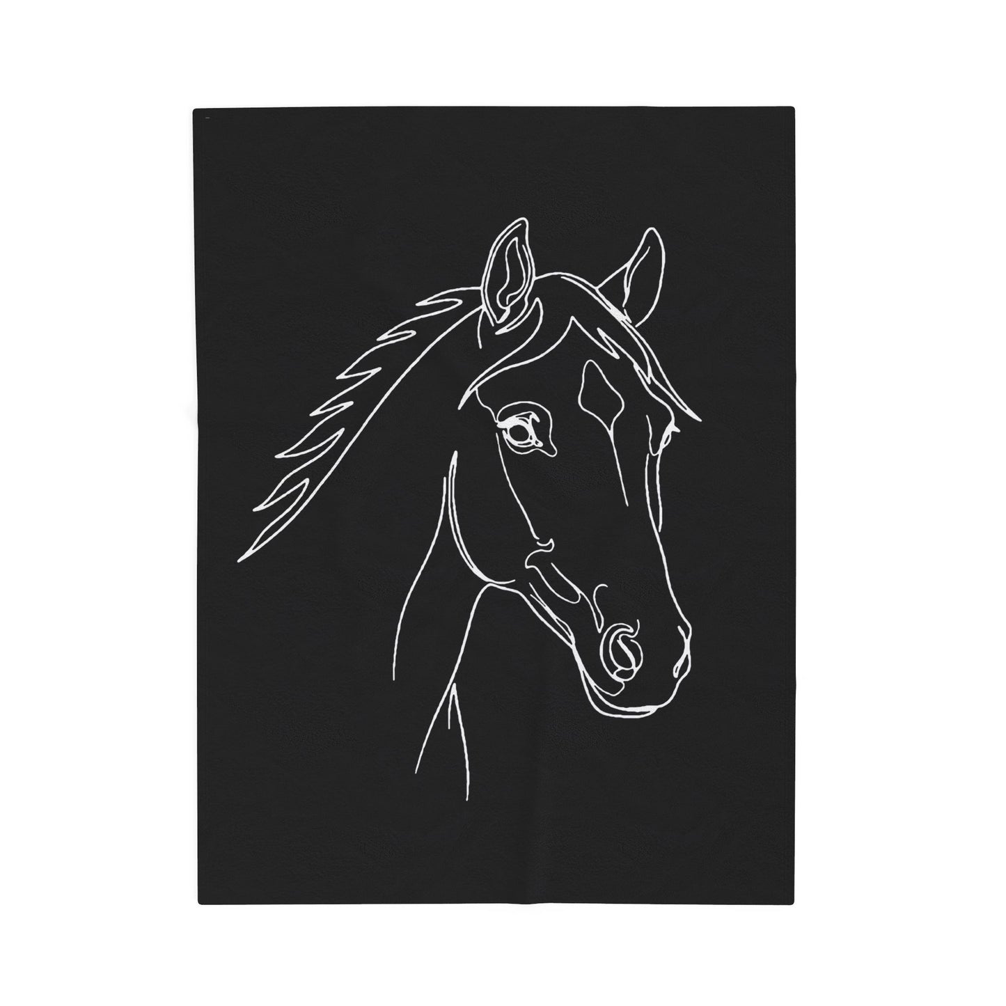 Horse Portrait Sketch - Plush Blanket