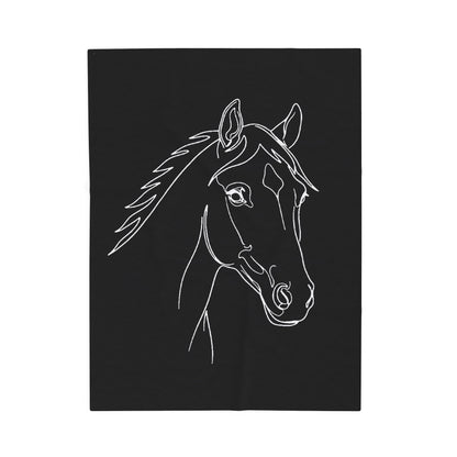 Horse Portrait Sketch - Plush Blanket