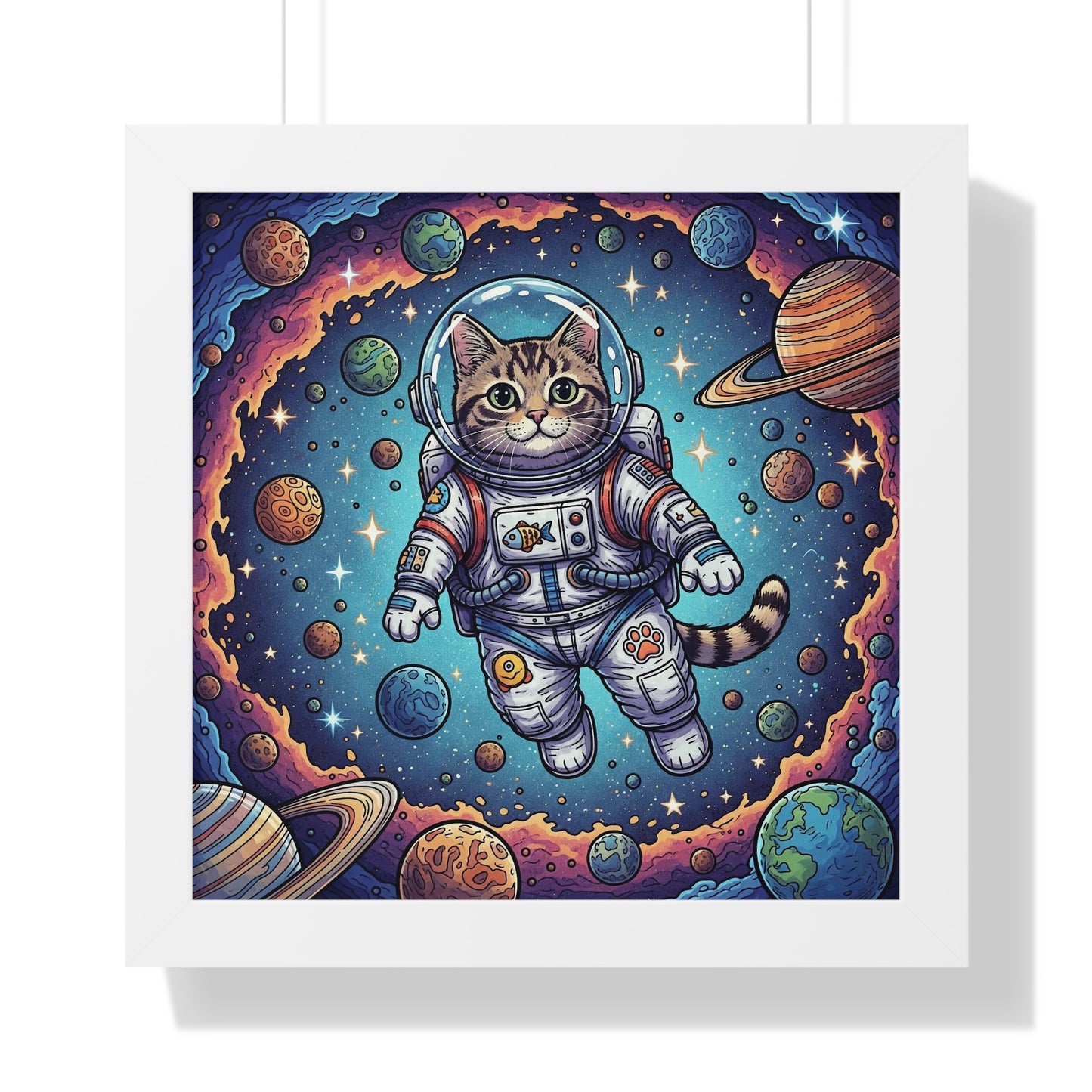 Astronaut Cat - Framed Poster