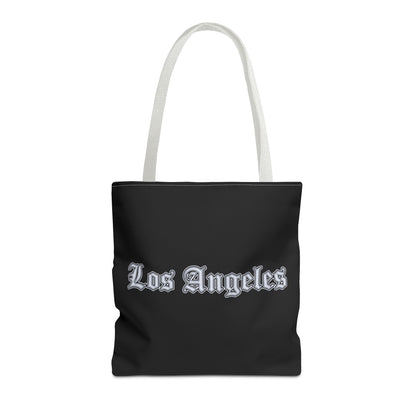 Los Angeles Gothic Tote Bag, Urban Tote, City Lover Bag, Gift for Angelenos, Travel Tote, Fashionable Shopper - Silver Edition