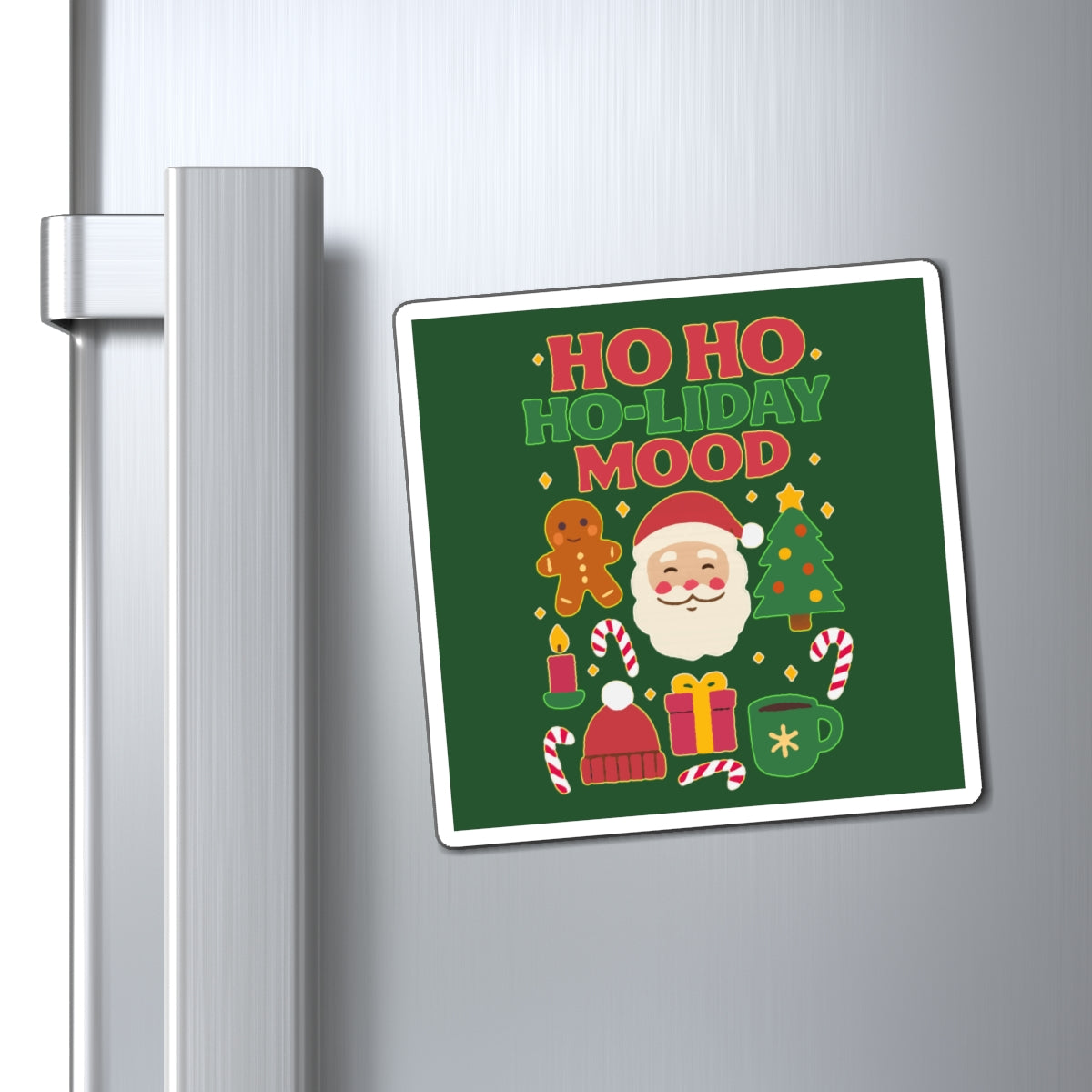 Festive Holiday Magnets, Ho Ho Ho-liday Mood, Christmas Decor, Kitchen Magnet, Gift Idea, Winter Decoration