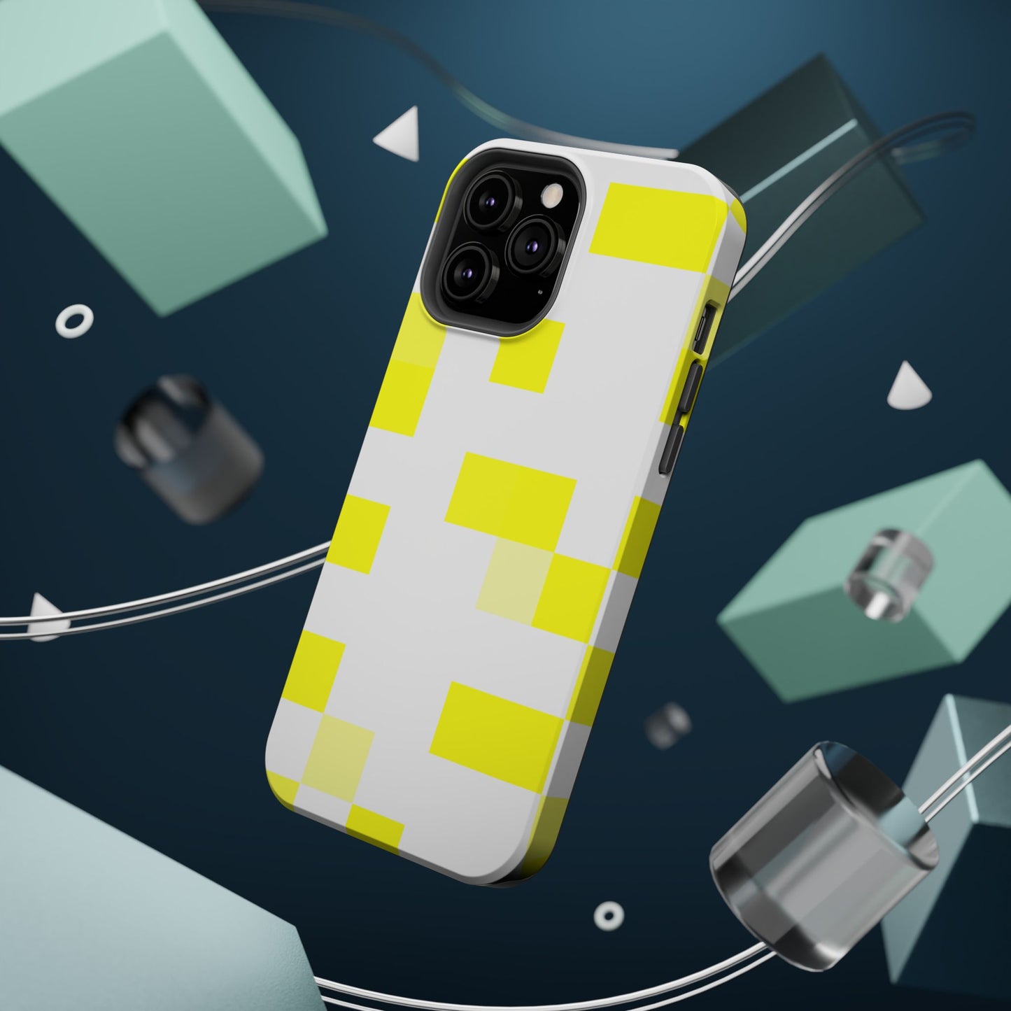 Yellow Pixel Grid -  Magnetic Phone Case