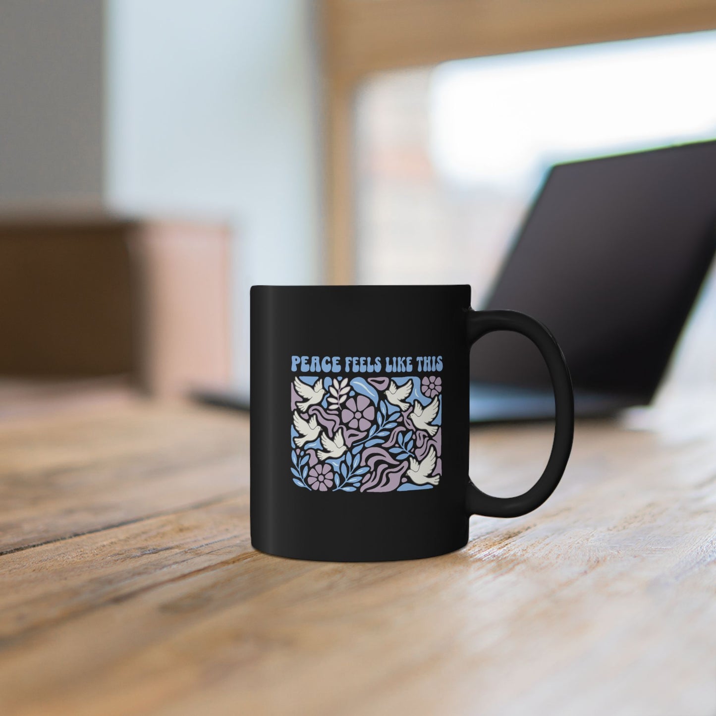 Peace Feels Like This Mug - Black Mug