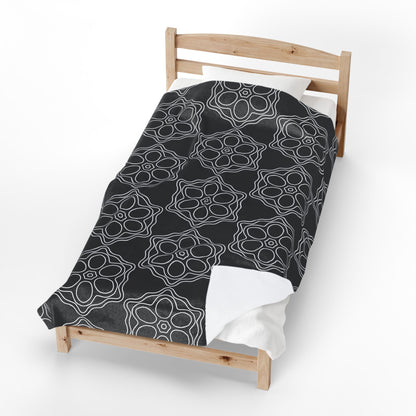 Geometric Sacred Flower - Plush Blanket