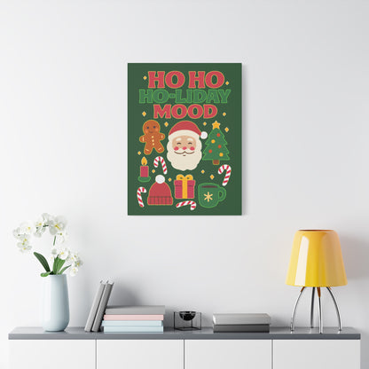 Holiday Canvas Wall Art, Festive Decor for Christmas, Santa and Gingerbread Vibe, Seasonal Home Decoration, Gift for Christmas Lovers