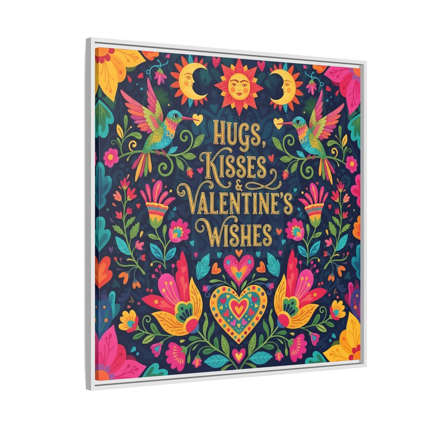 Hugs, Kisses & Valentine’s Wishes - Framed Canvas
