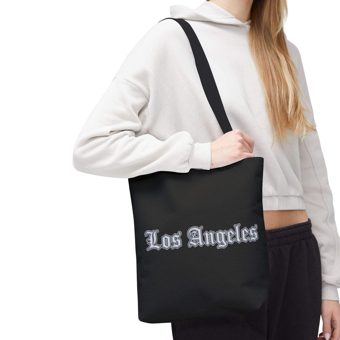 Los Angeles Gothic Tote Bag, Urban Tote, City Lover Bag, Gift for Angelenos, Travel Tote, Fashionable Shopper - Silver Edition