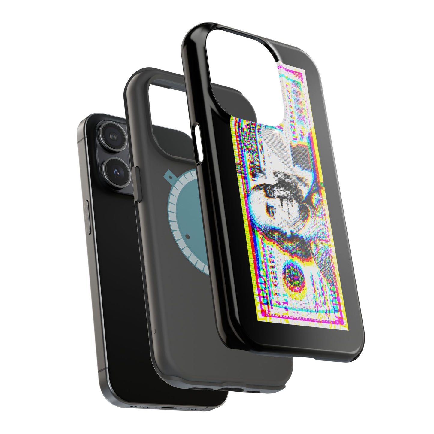 100 Dollars Bill - Neon Color Explosion - Magnetic Phone Case