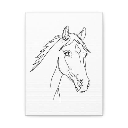 Horse Portrait Sketch - Stretched Canvas
