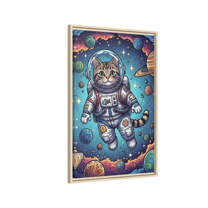 Astronaut Cat - Framed Canvas