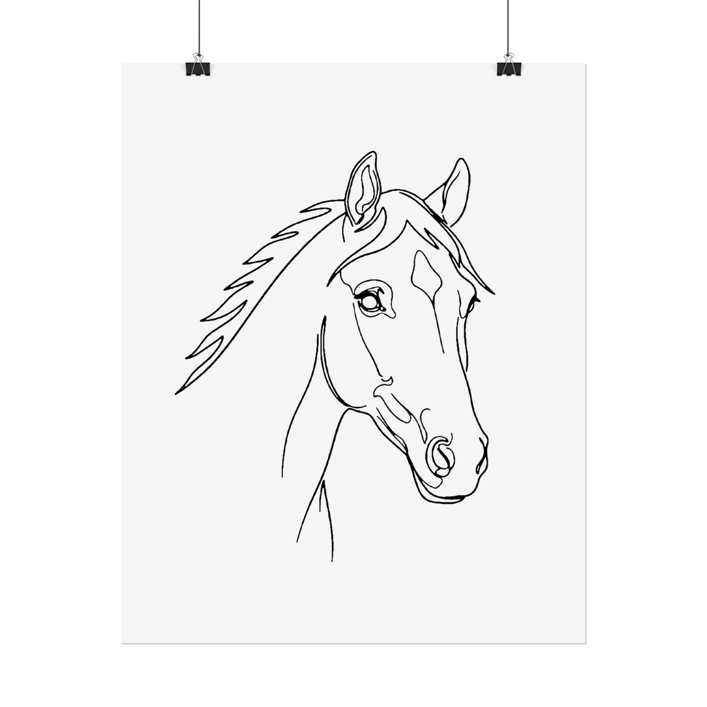 Horse Portrait Sketch - Rolled Poster