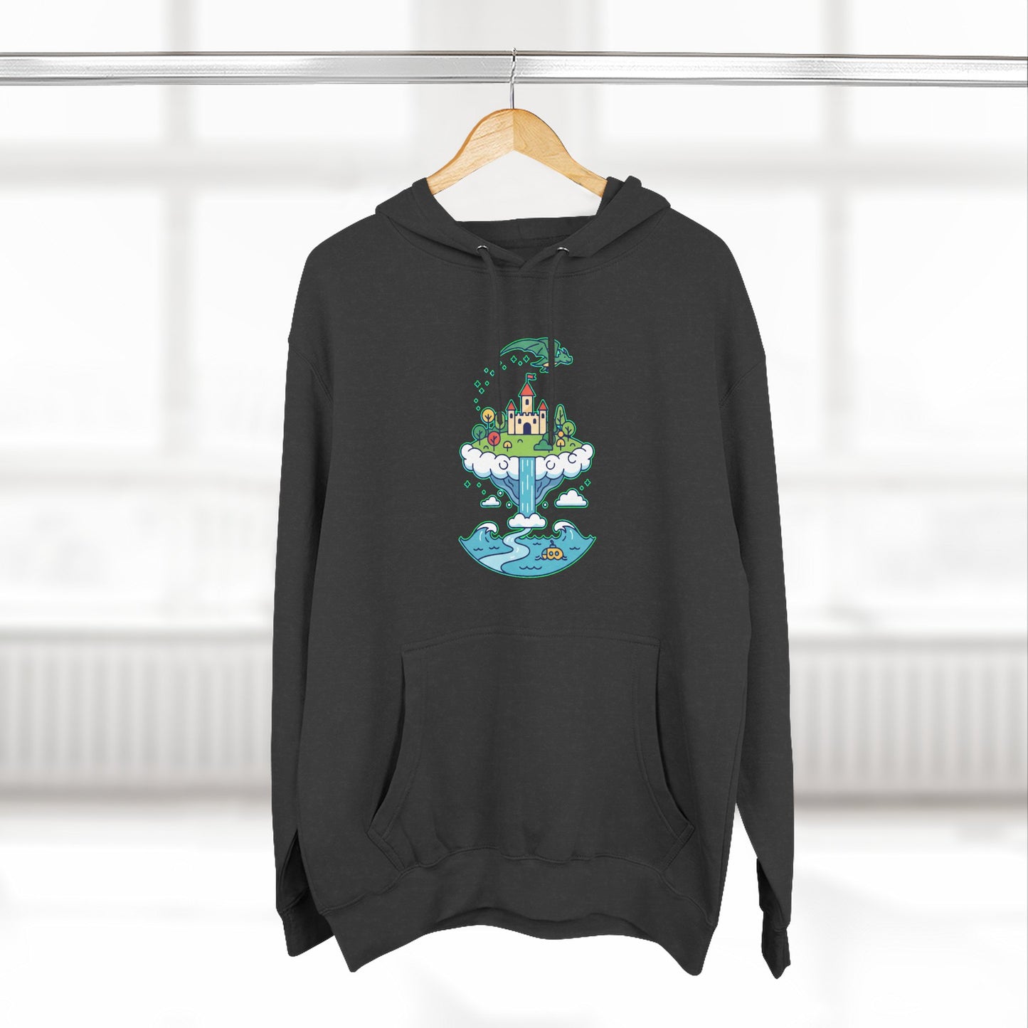 Floating Castle Dragon - Magical Fantasy Island - Hoodie