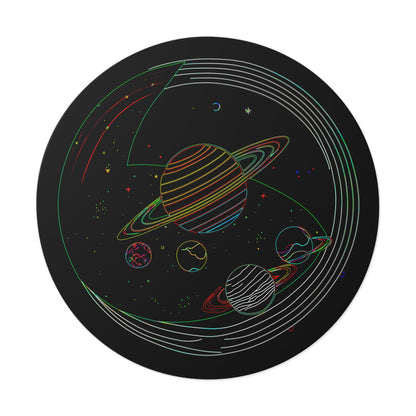 Galactic Round Vinyl Stickers, Space Decor, Laptop Stickers, Cosmic Gift, Astronaut Theme, Unique Space Art
