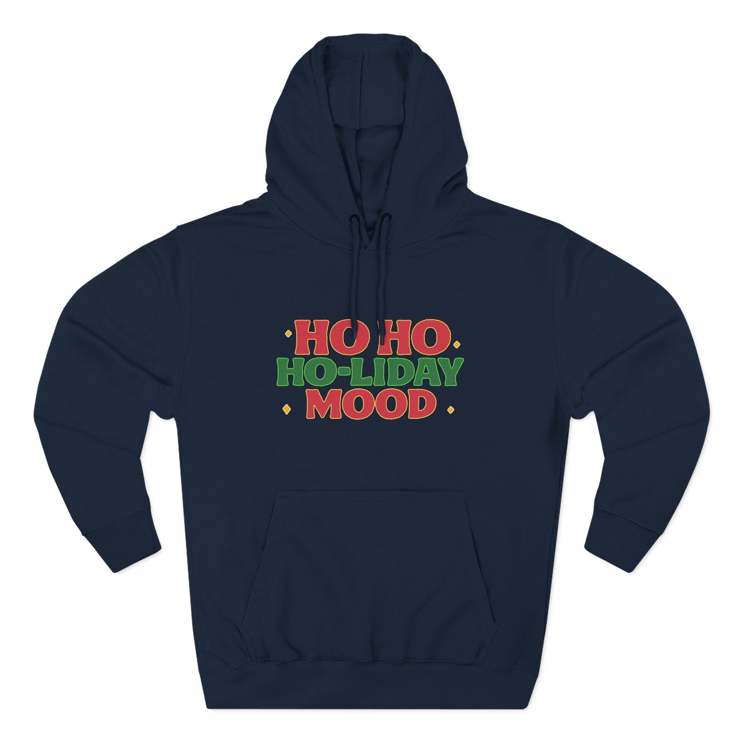 Festive Fleece Hoodie, Ho Ho Ho-liday Mood, Eye-catching Design for Holidays