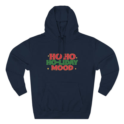 Festive Fleece Hoodie, Ho Ho Ho-liday Mood, Eye-catching Design for Holidays