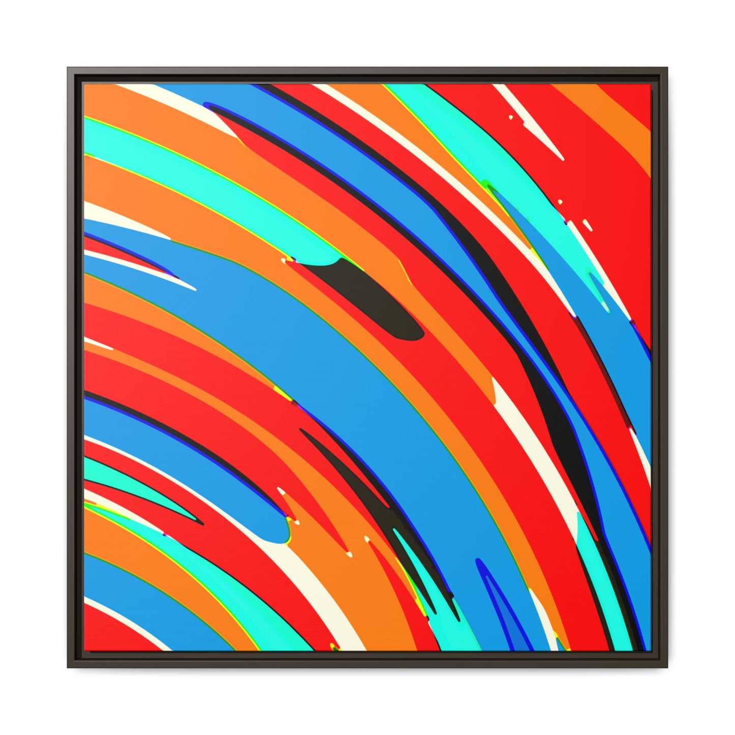 Abstract Rainbow Swirl Arc - Framed Canvas