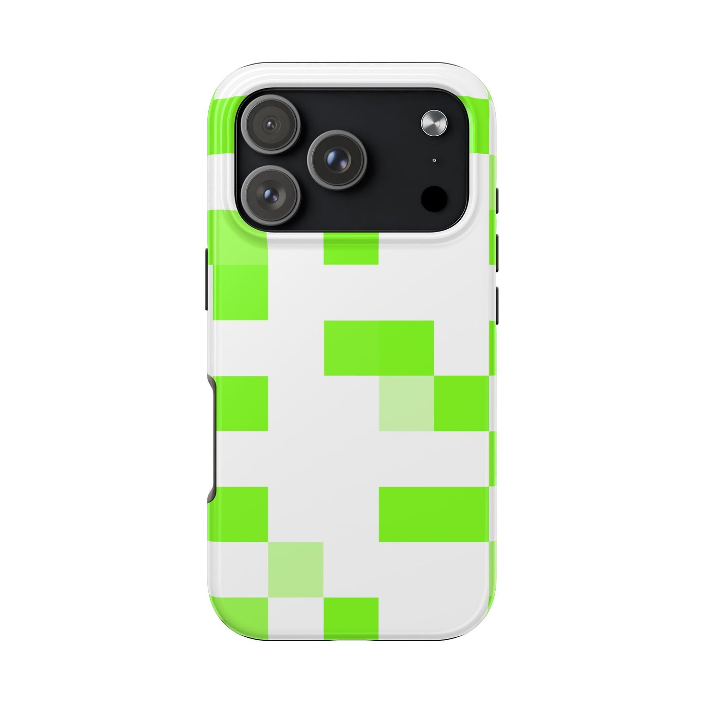 Lime Green Pixel Grid - Phone Case