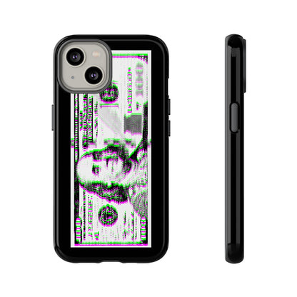 100 Dollars Bill - Green/Magenta Glitch - Phone Case